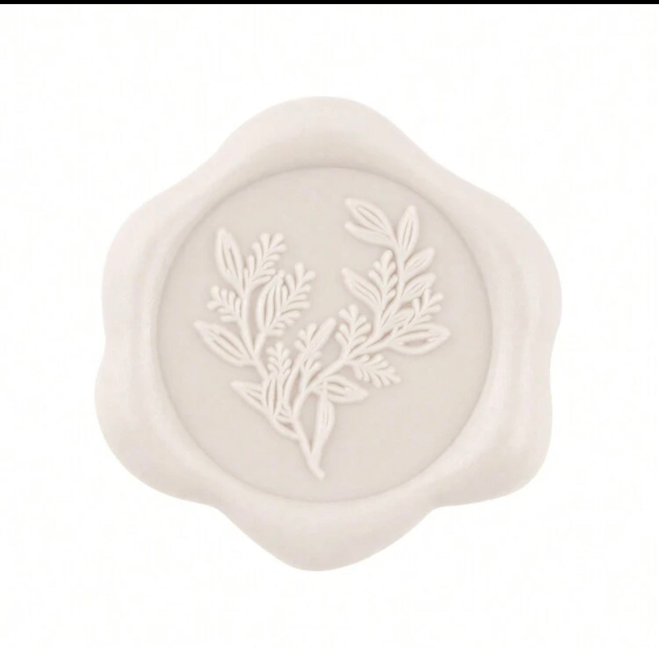 Cream Eucalyptus Flower Ready Made Wax Seals 10pc