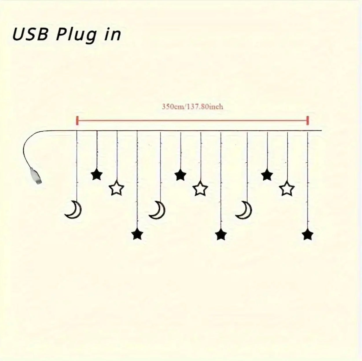 Moon & star Fairy Lights - USB