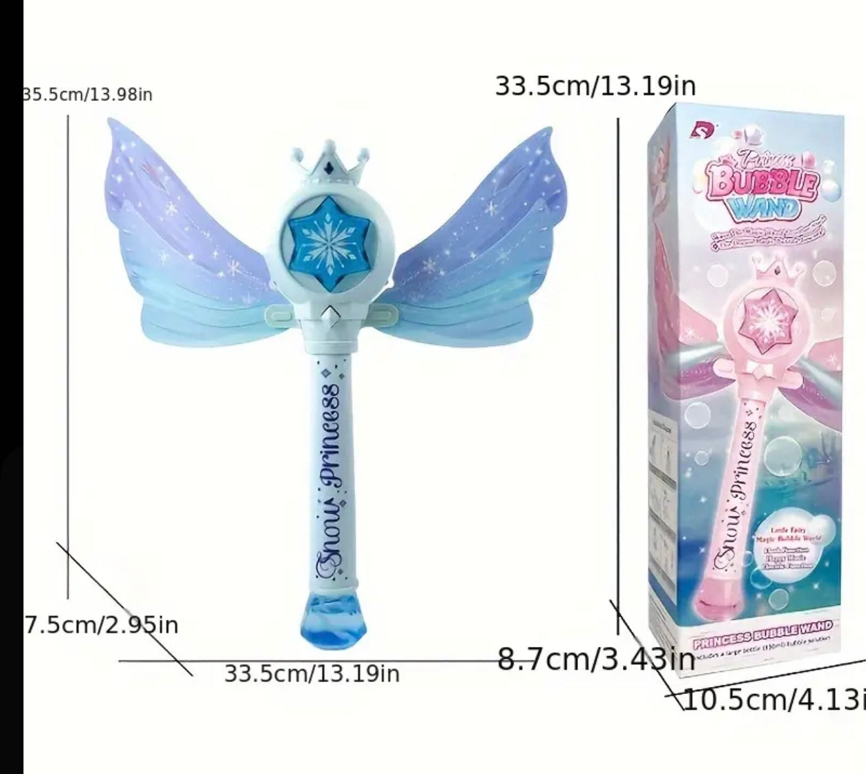 Blue snow princess bubble wand