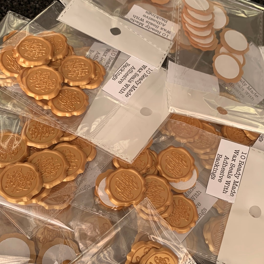 Happy Diwali Yellow Gold Ready Made Wax Seals 10pc