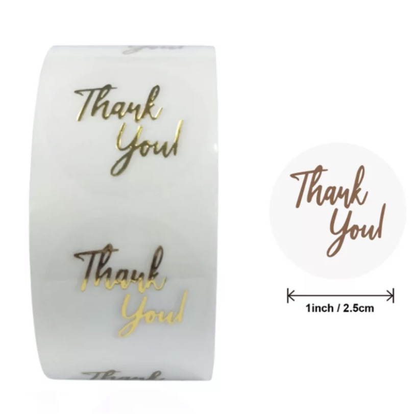 Gold Foil Thank You Stickers