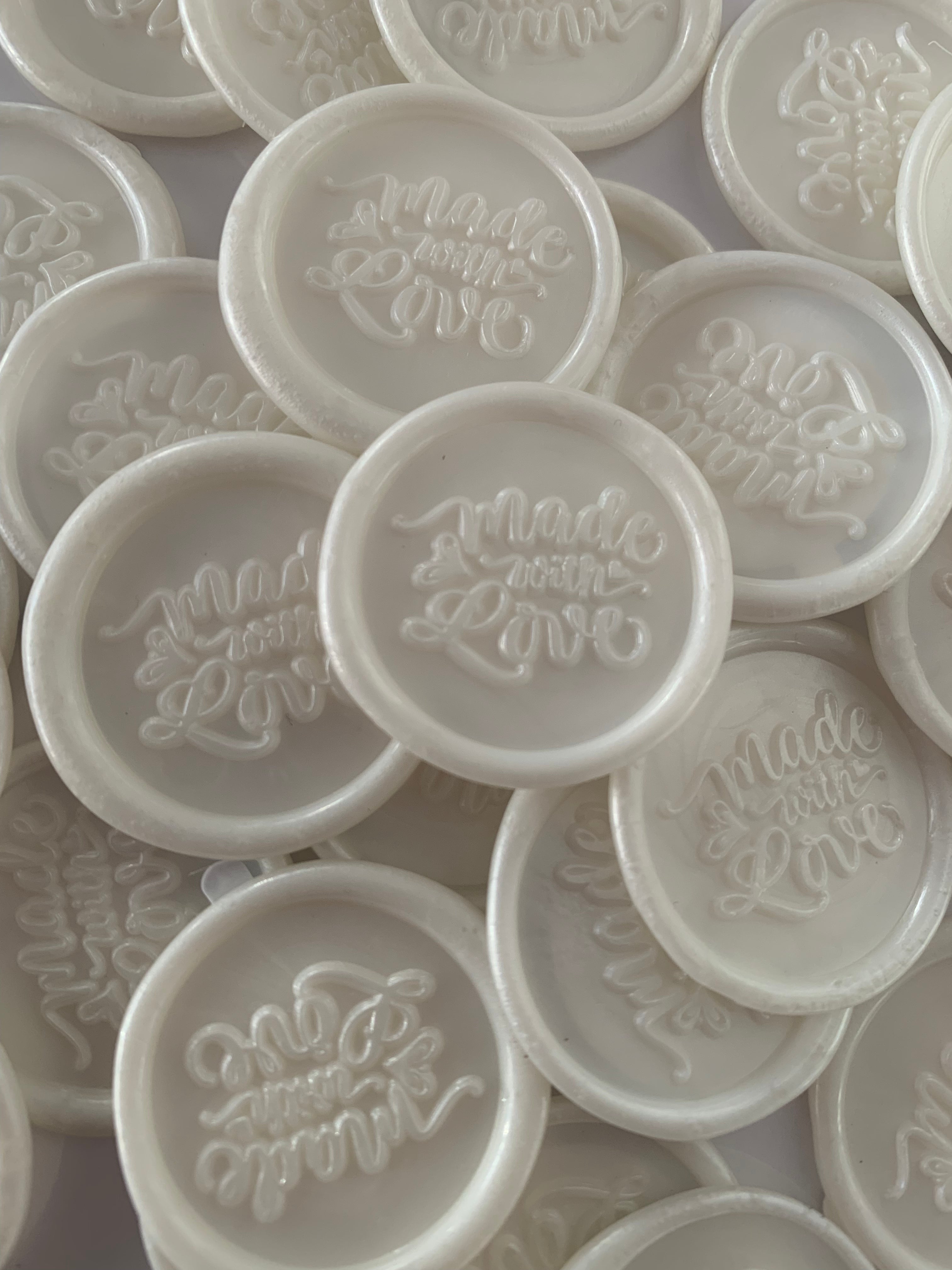 Made With Love White Ready Made Wax Seals 10pc