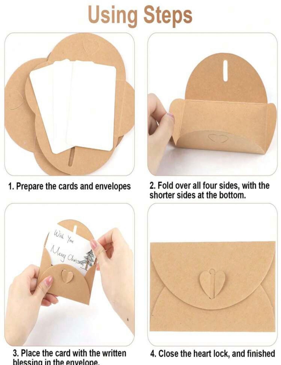 30pc Craft Heart Closure Envelope Set