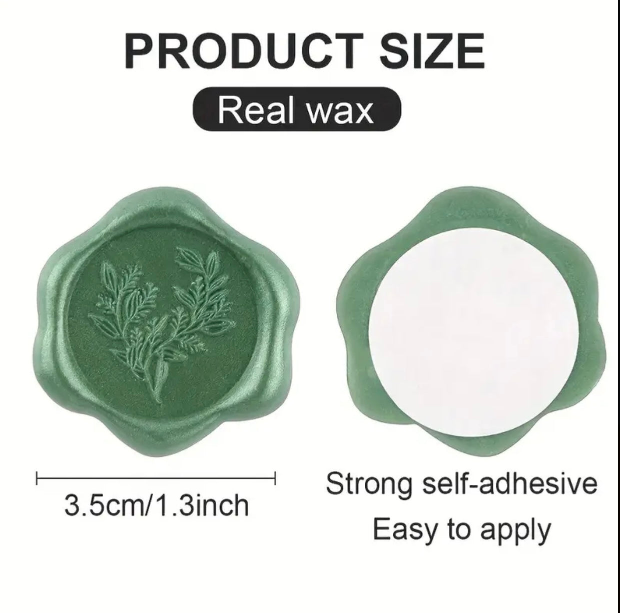 Green Eucalyptus Flower Ready Made Wax Seals 10pc