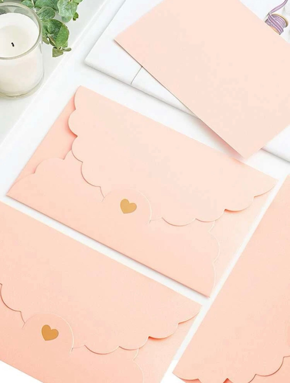 Pink Heart Cutout Envelopes(8)