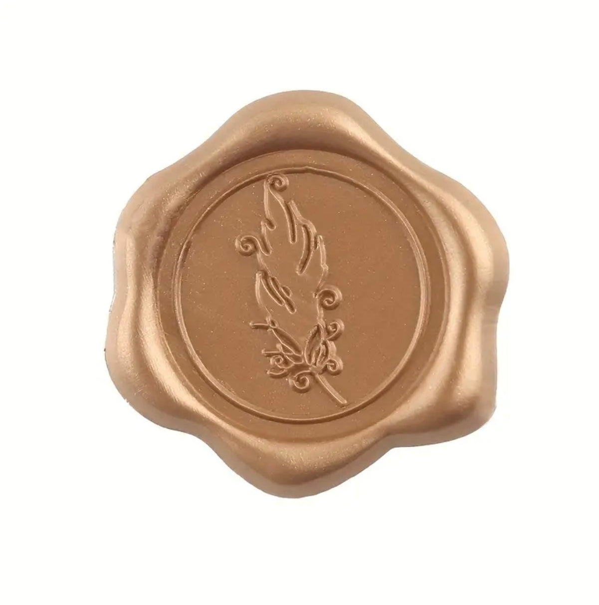 Copper feather Flower Ready Made Wax Seals 10pc