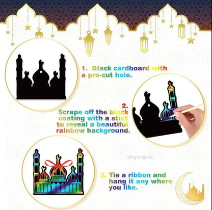 Eid Mubarak Rainbow scratch cards(48)