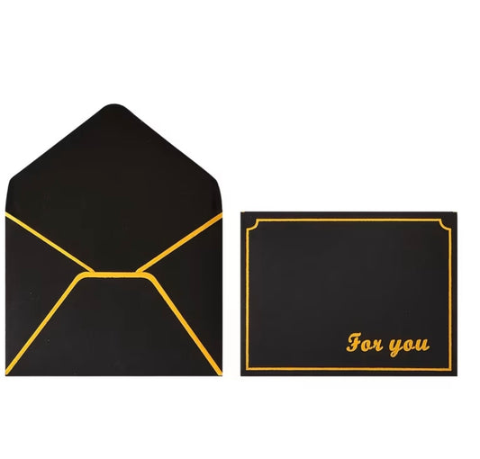 Black envelopes with gold edging (10)