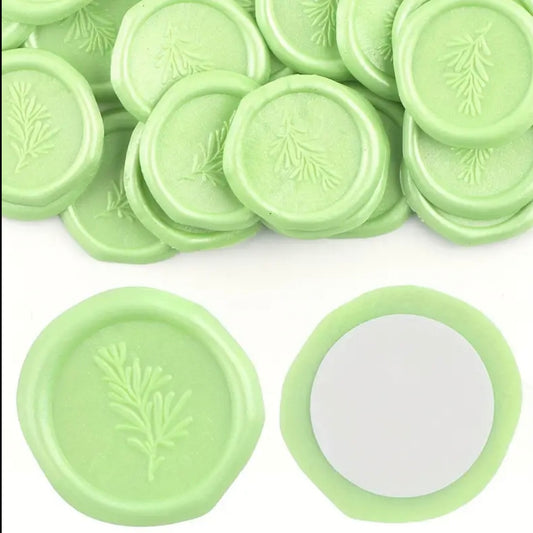 Sage green Olive Leaf Ready Made Wax Seals 10pc