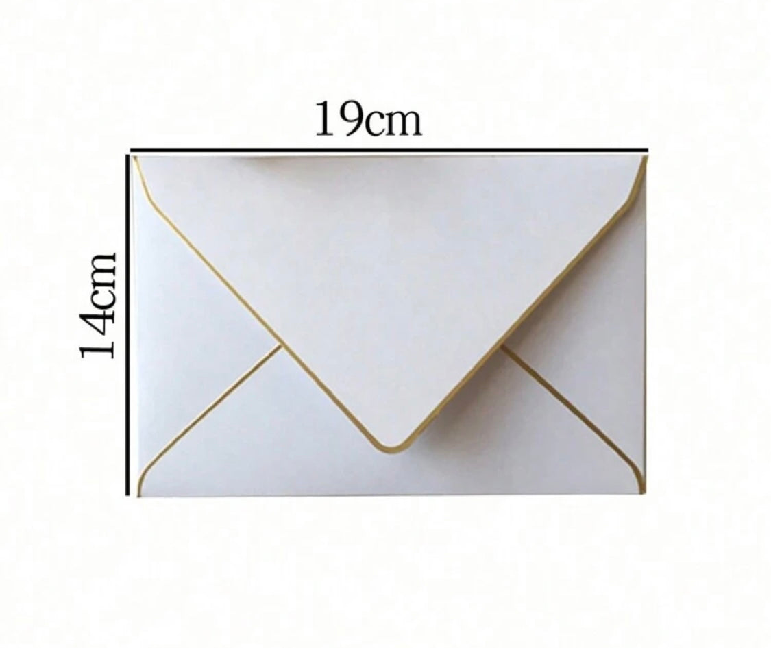 Pearl Envelopes With Gold Foil Edging (10)