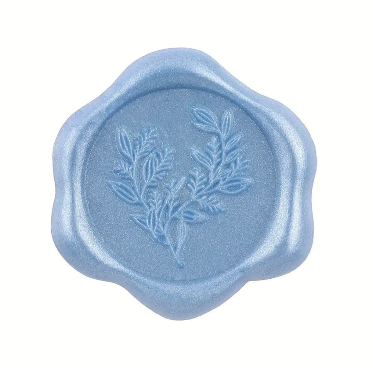 Blue Eucalyptus Flower Ready Made Wax Seals 10pc