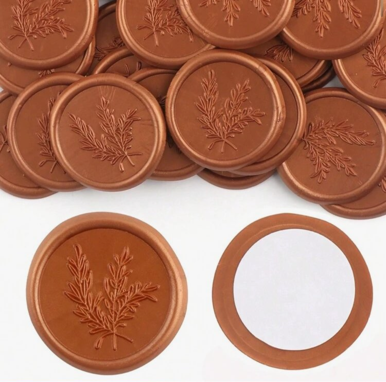 Copper Rosemary Leaves Ready Made Wax Seals(10)