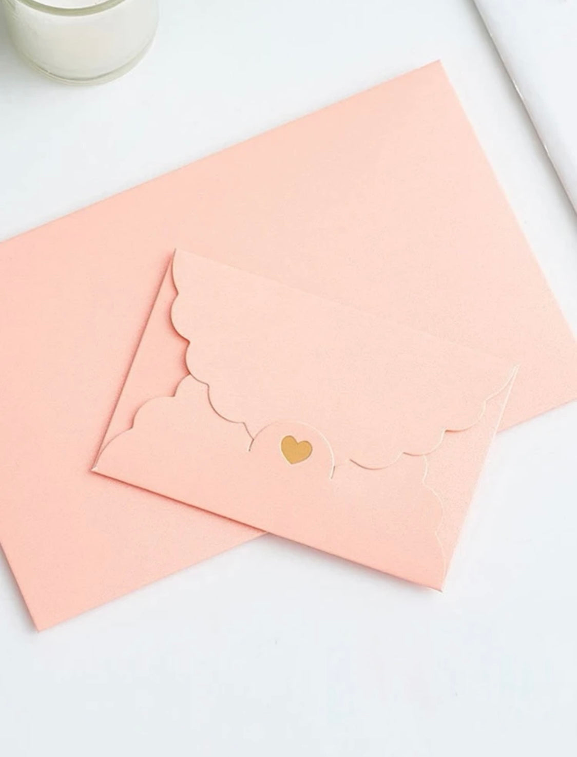 Pink Heart Cutout Envelopes(8)