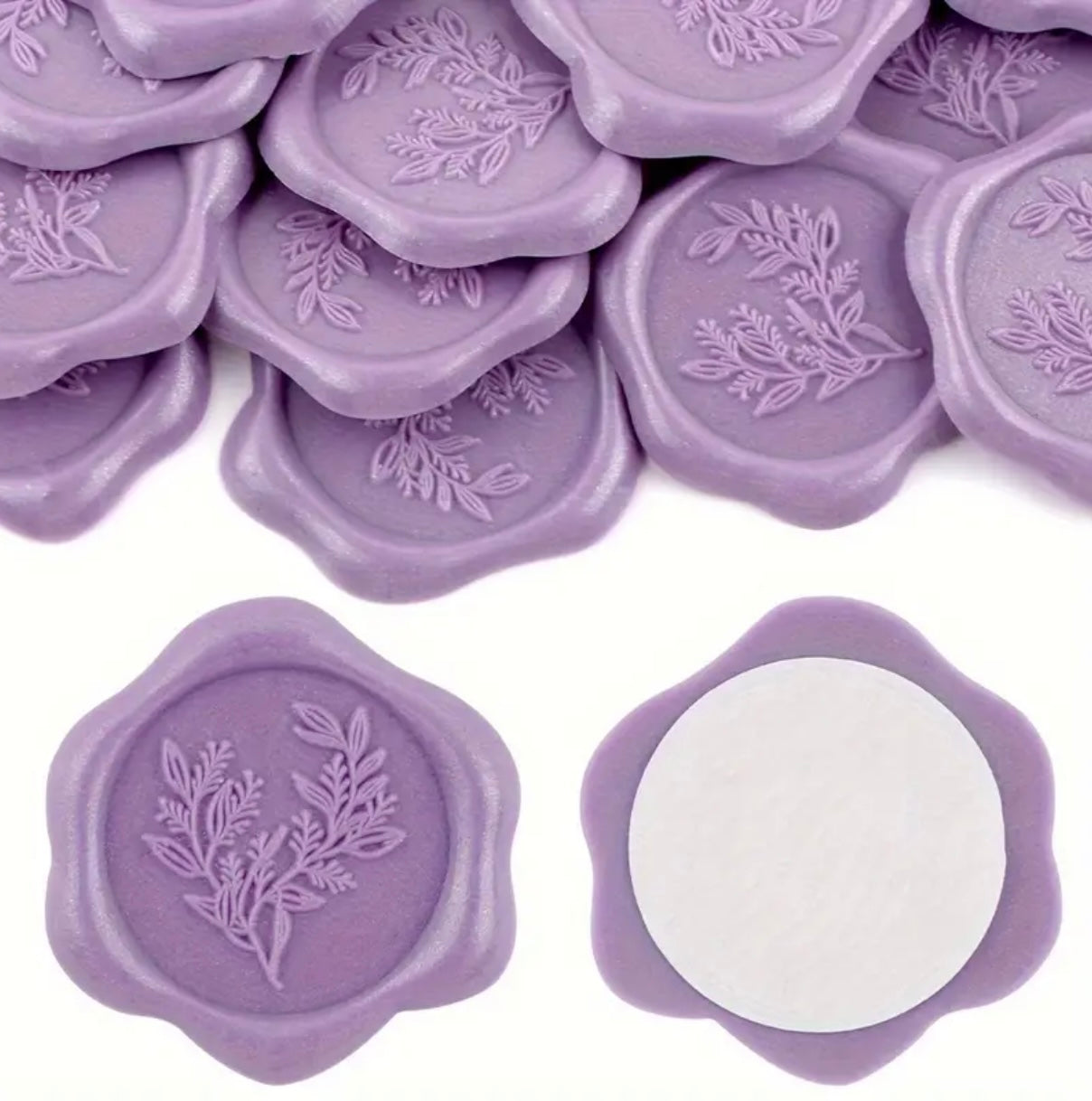 Purple Eucalyptus Flower Ready Made Wax Seals 10pc