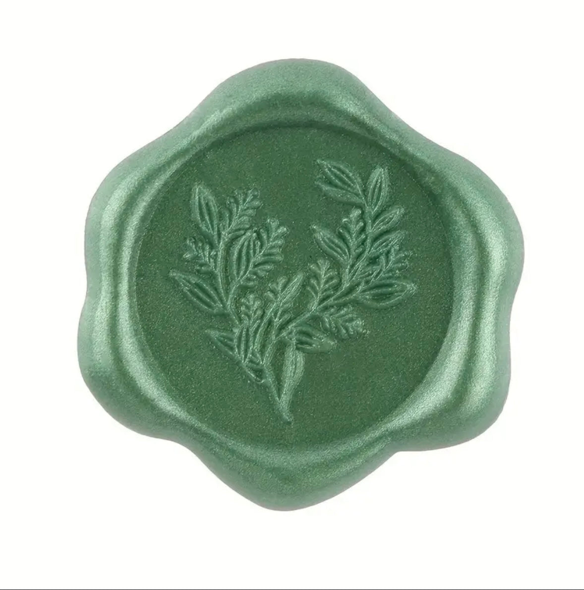 Green Eucalyptus Flower Ready Made Wax Seals 10pc