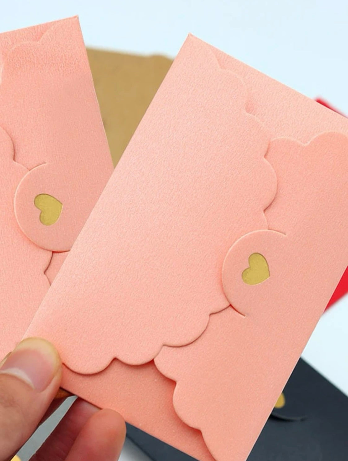 Pink Heart Cutout Envelopes(8)