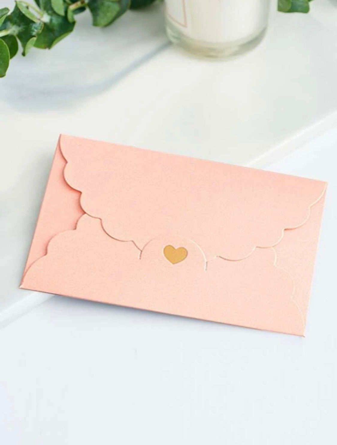 Pink Heart Cutout Envelopes(8)