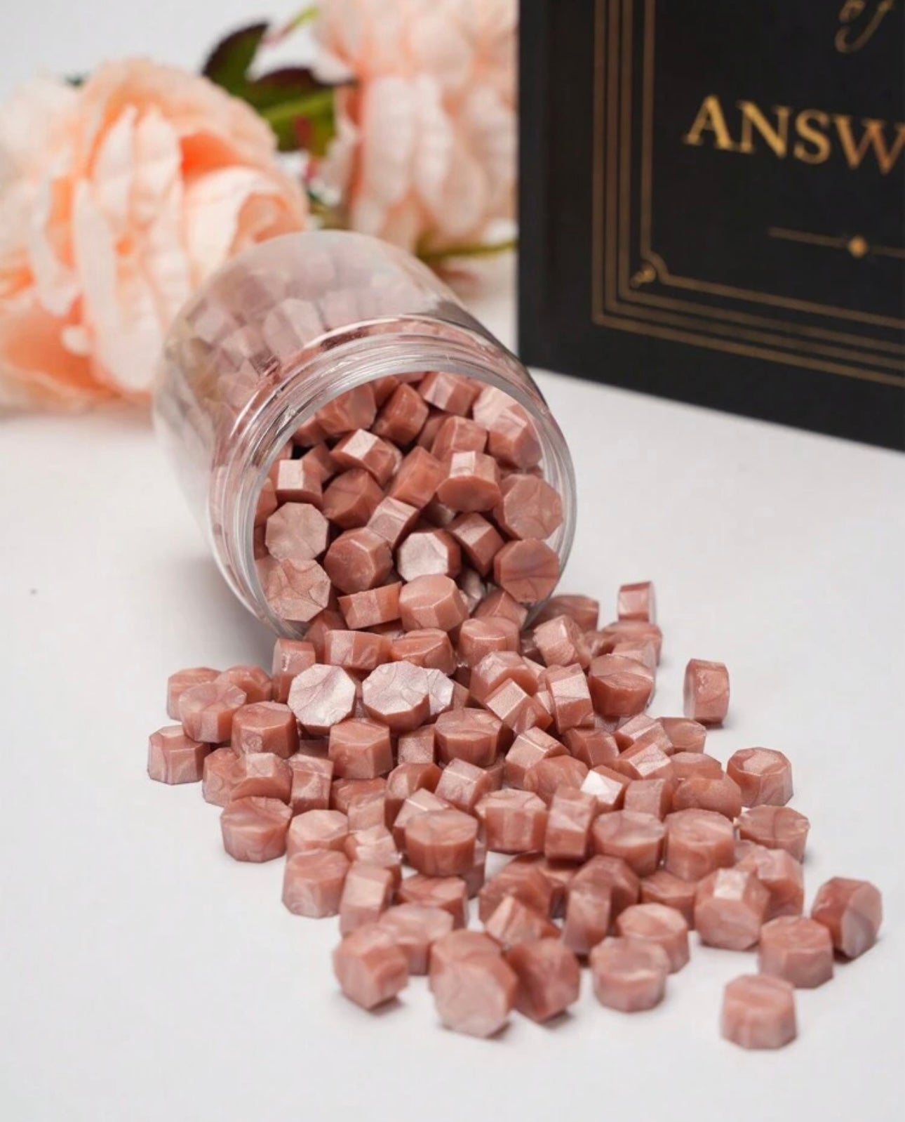 200pc RoseGold Wax Beads In a tin