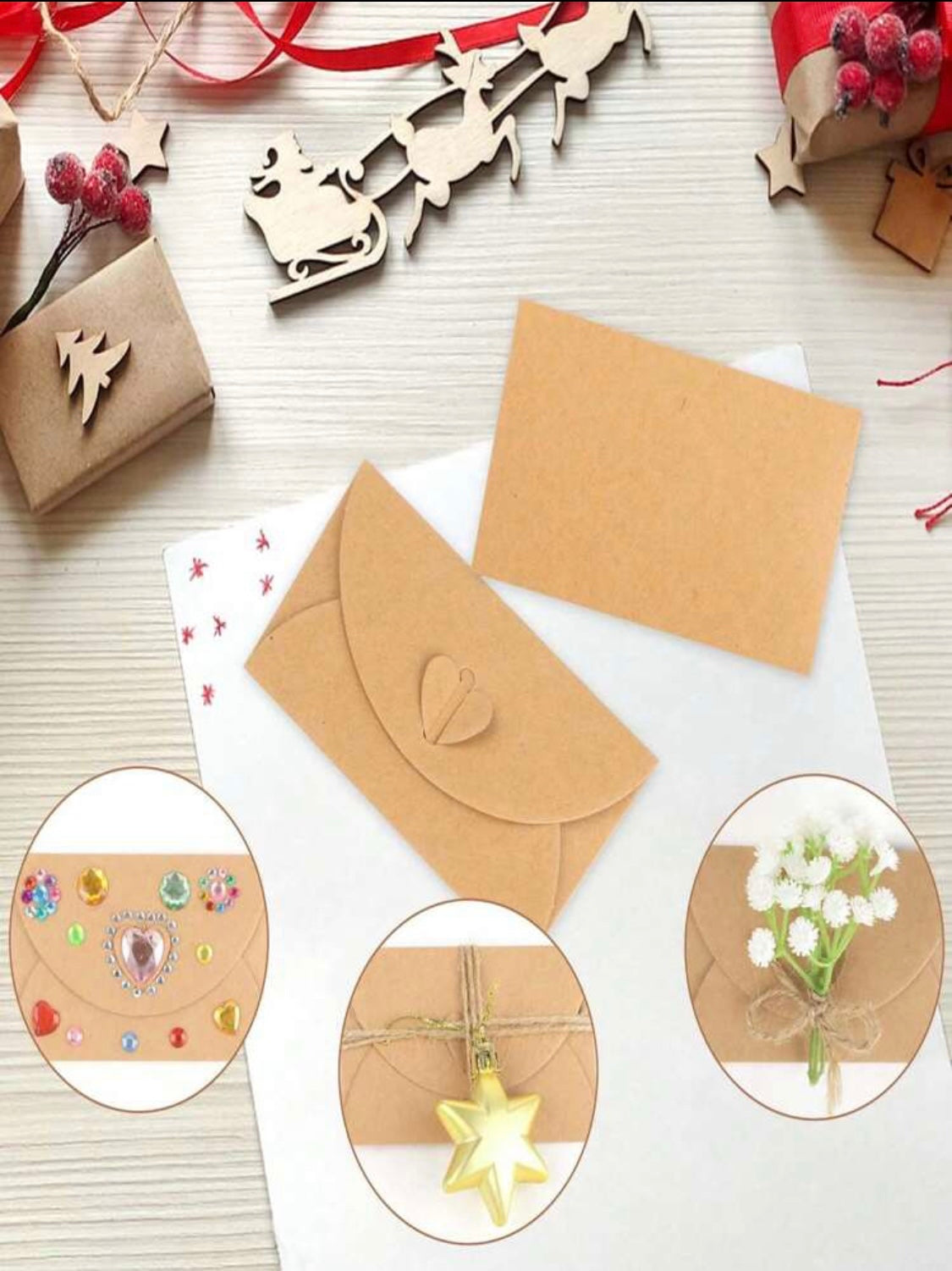 30pc Craft Heart Closure Envelope Set