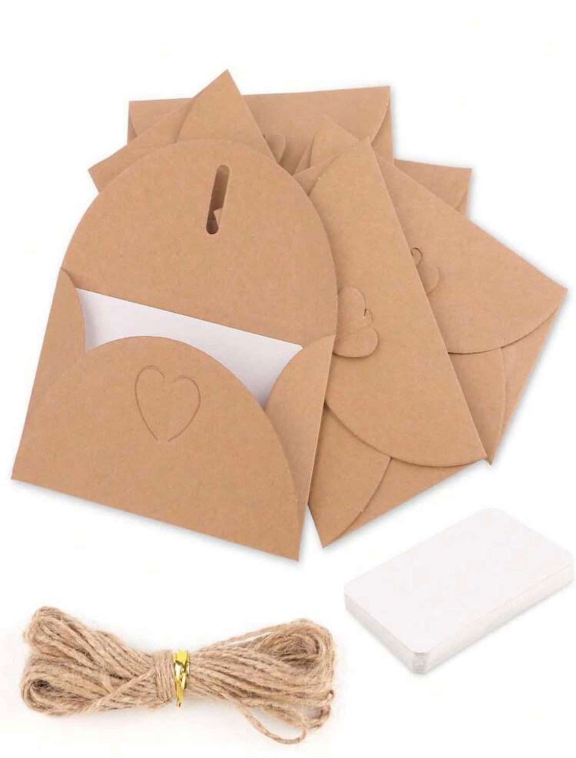 30pc Craft Heart Closure Envelope Set