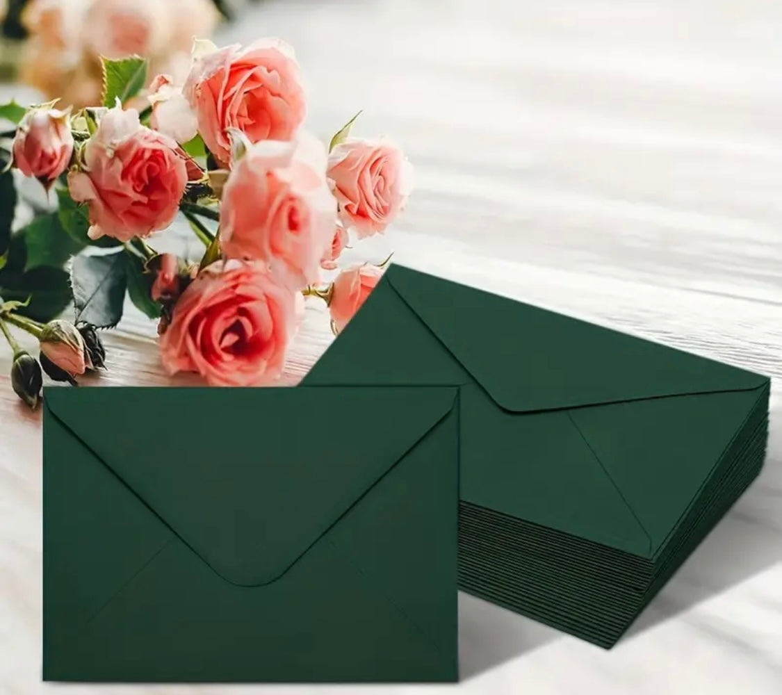 Emerald green envelopes (10)