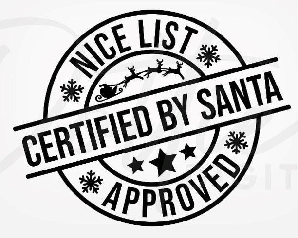 Certified by Santa Embossed stamp