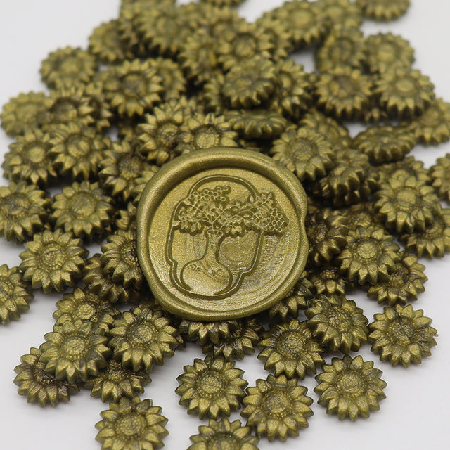 Packet of 200 Sunflower Shaped Wax Seal Beads