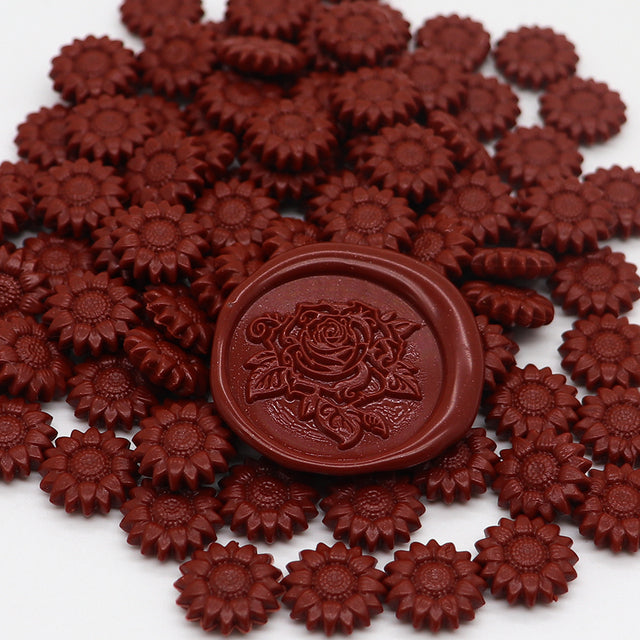 Packet of 200 Sunflower Shaped Wax Seal Beads