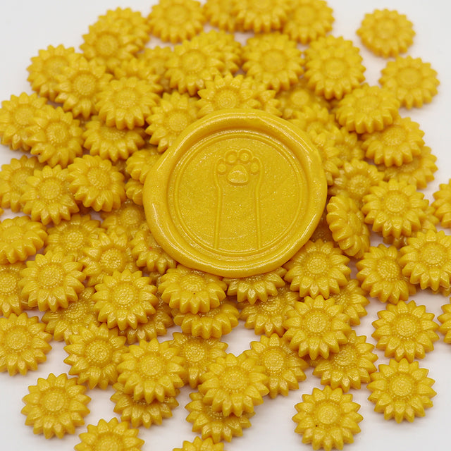 Packet of 200 Sunflower Shaped Wax Seal Beads