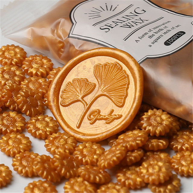 Packet of 200 Sunflower Shaped Wax Seal Beads