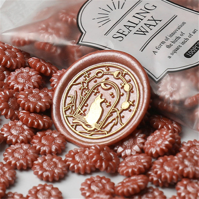 Packet of 200 Sunflower Shaped Wax Seal Beads