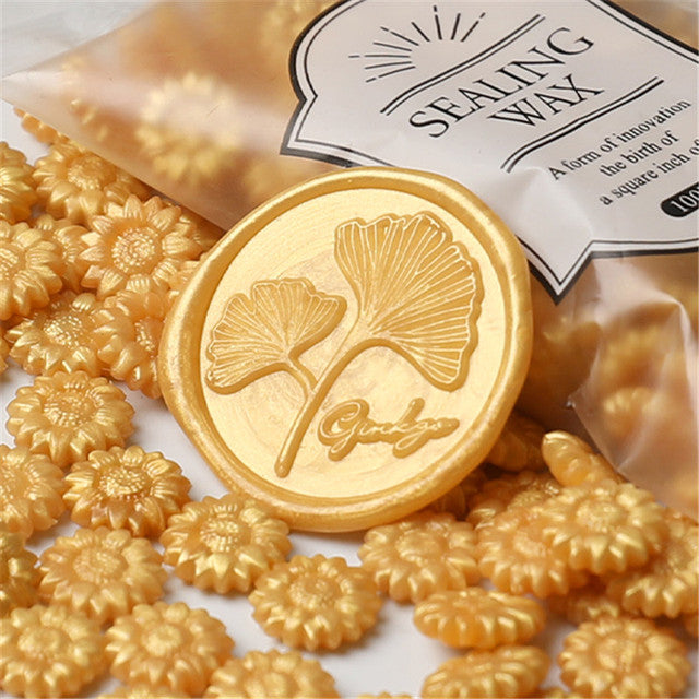 Packet of 200 Sunflower Shaped Wax Seal Beads