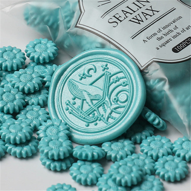 Packet of 200 Sunflower Shaped Wax Seal Beads