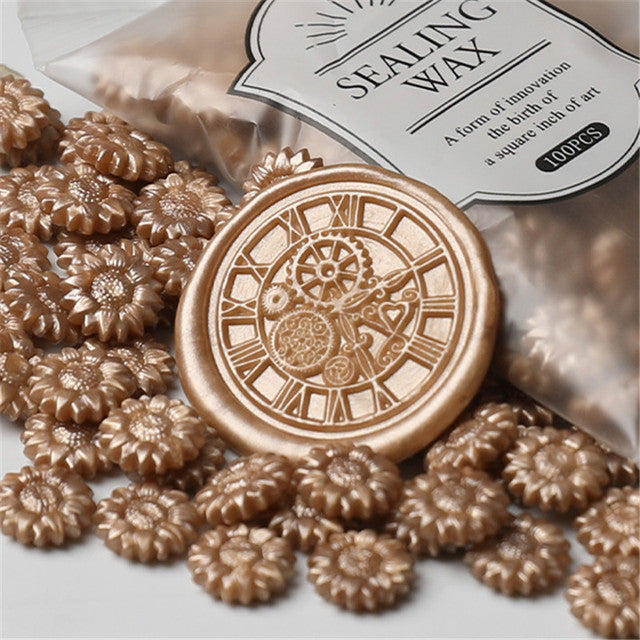 Packet of 200 Sunflower Shaped Wax Seal Beads