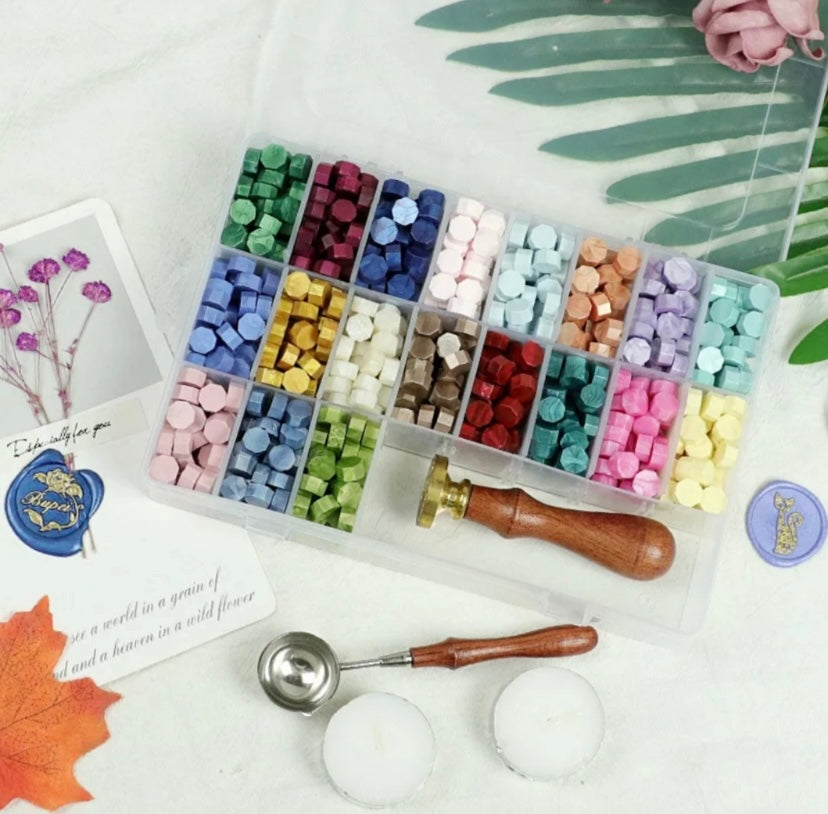 Case of 760 Wax Beads With Melting Spoon & Stamp