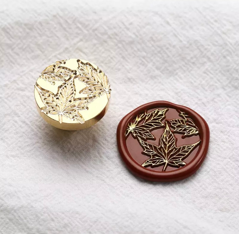 3 Poplar Leaves  Wax Seal Stamp