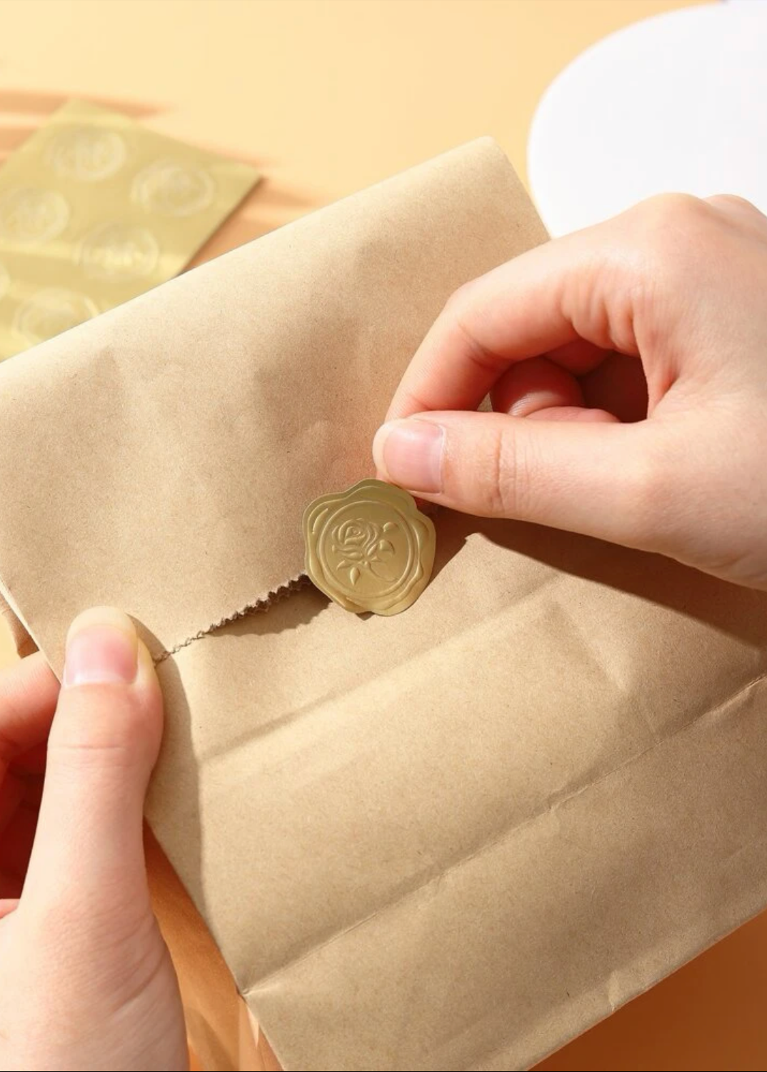 Embossed Rose Wax Seal Stickers