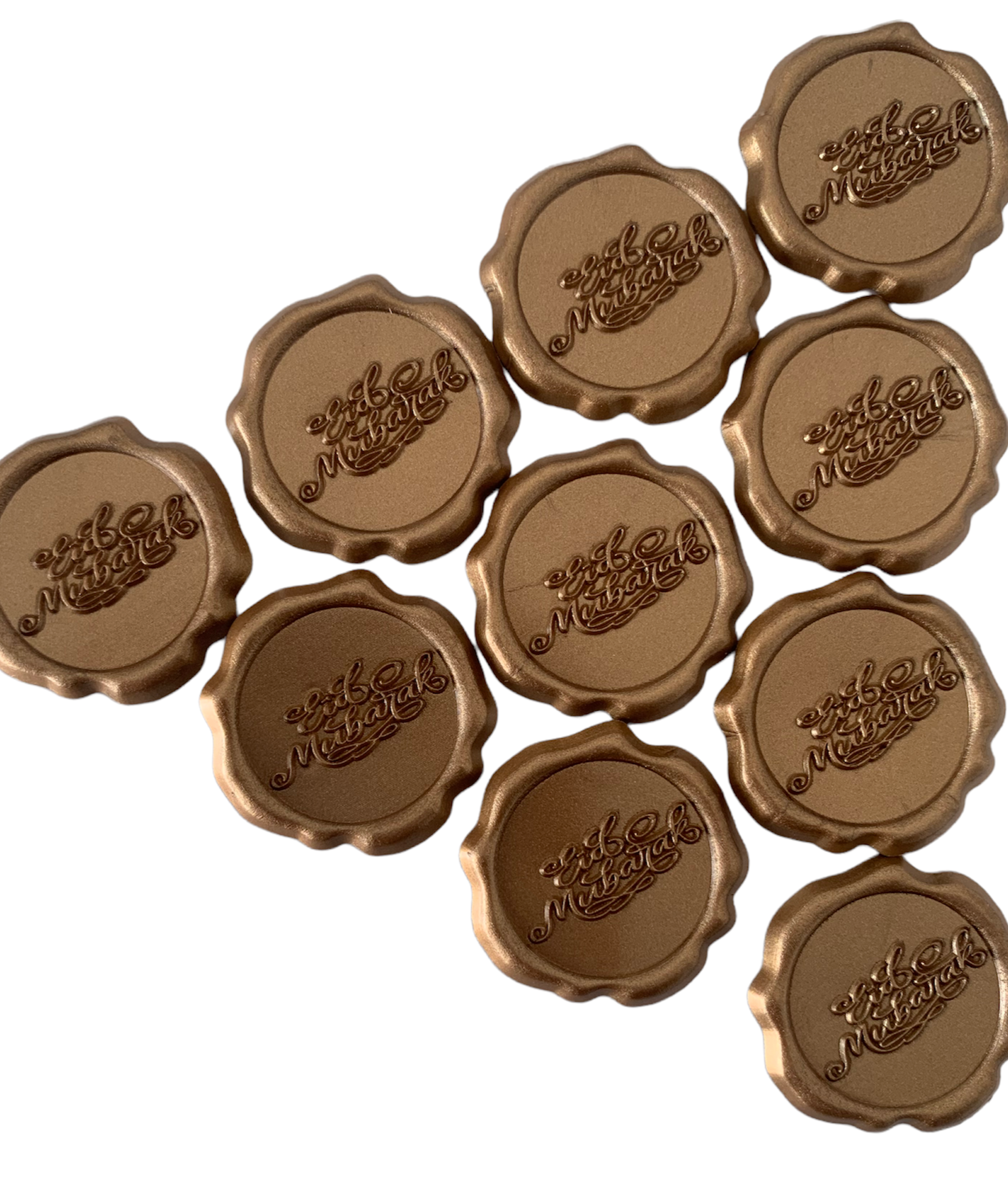 Copper English Eid Mubarak Ready Made Wax Seals 10pc