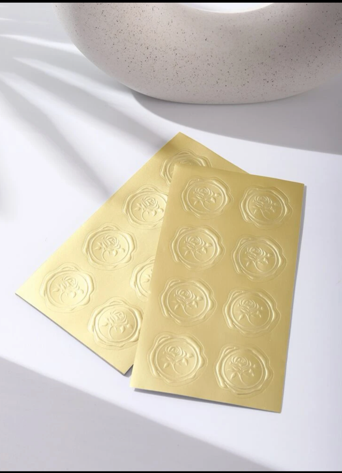 Embossed Rose Wax Seal Stickers