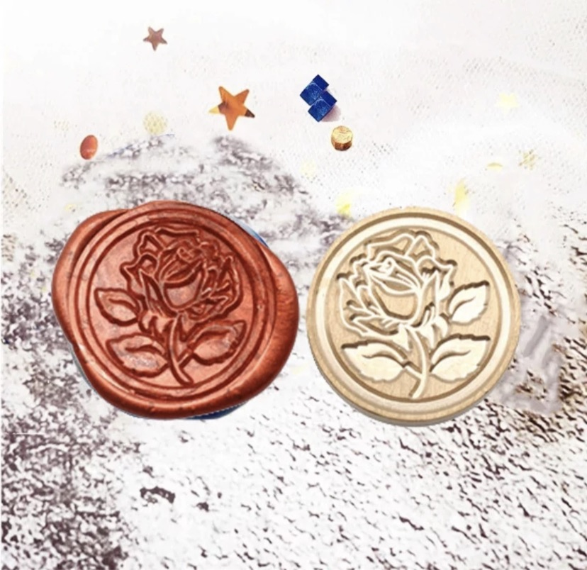 Single Rose Wax Seal Stamp