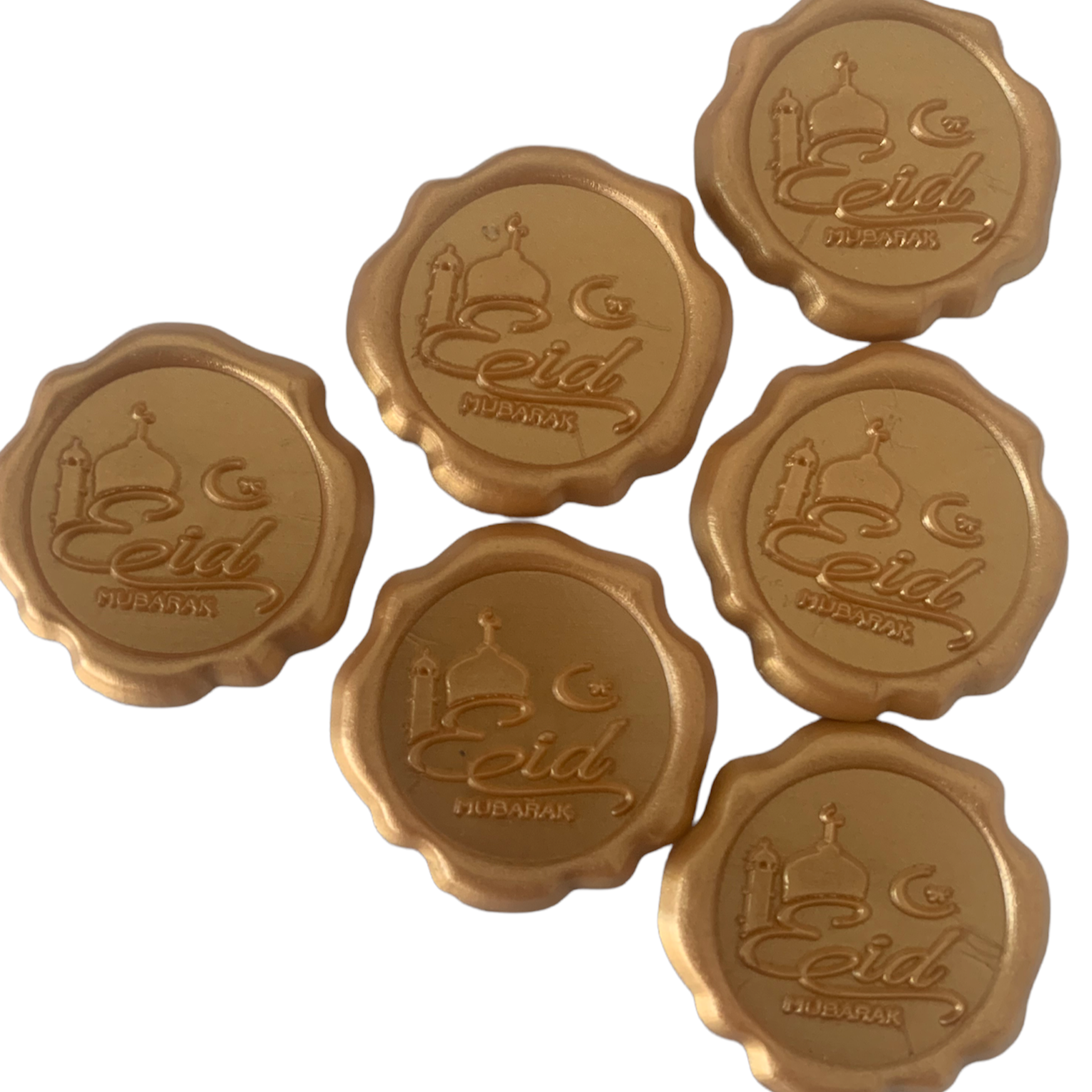 Royal gold Eid Mubarak Masjid Ready Made Wax Seals 10pc