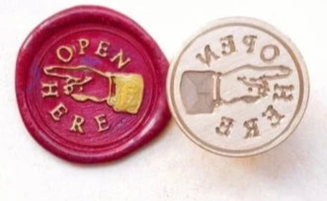 Open Here Wax Seal Stamp