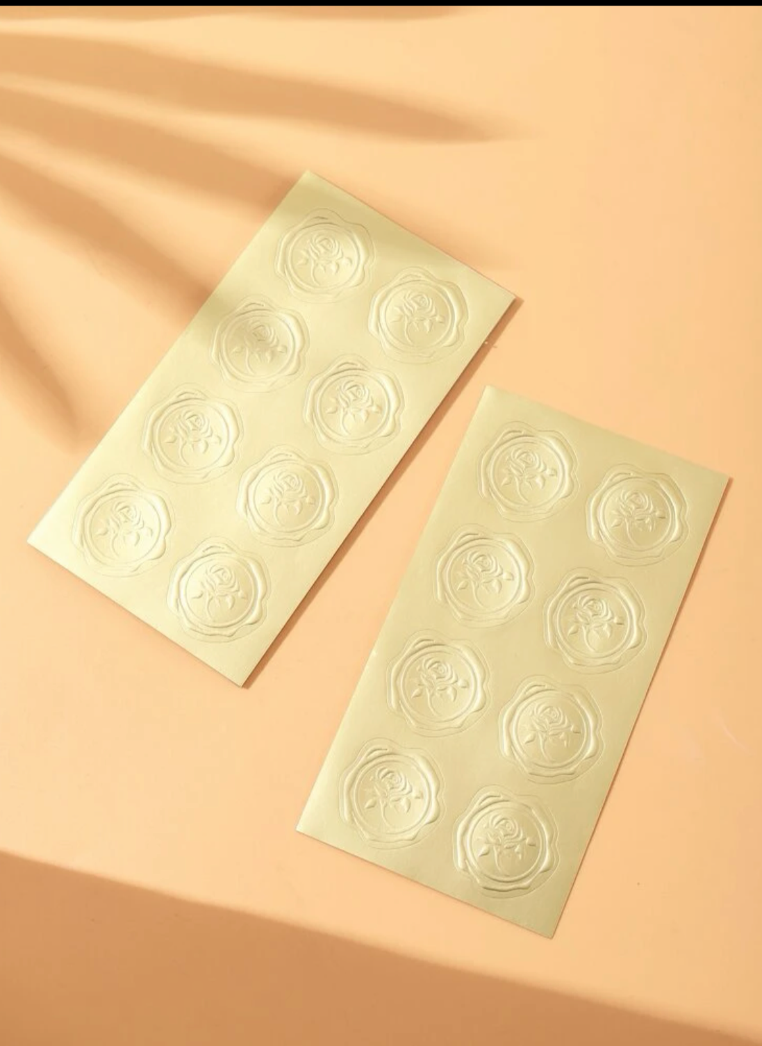 Embossed Rose Wax Seal Stickers