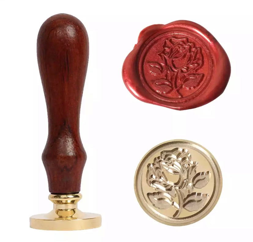 Single Rose Wax Seal Stamp