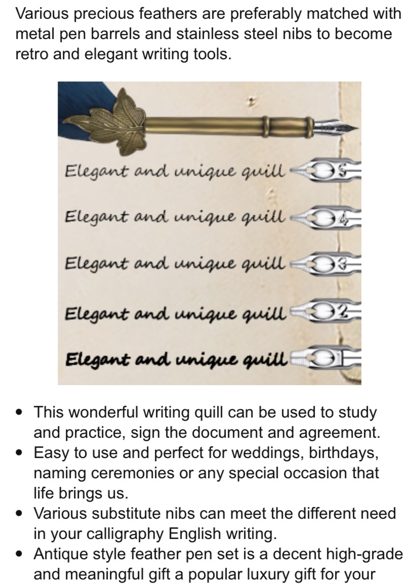 Feather Quill Pen & Wax Stamp Kit