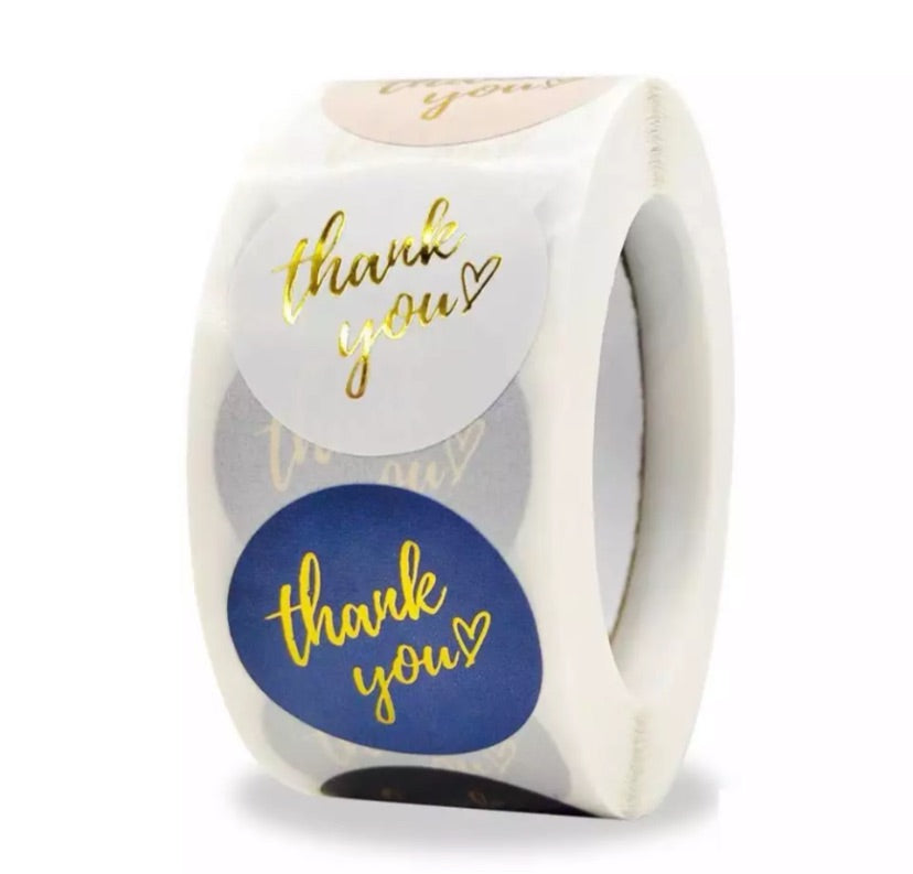 Gold Foil “Thank You”  (500) stickers