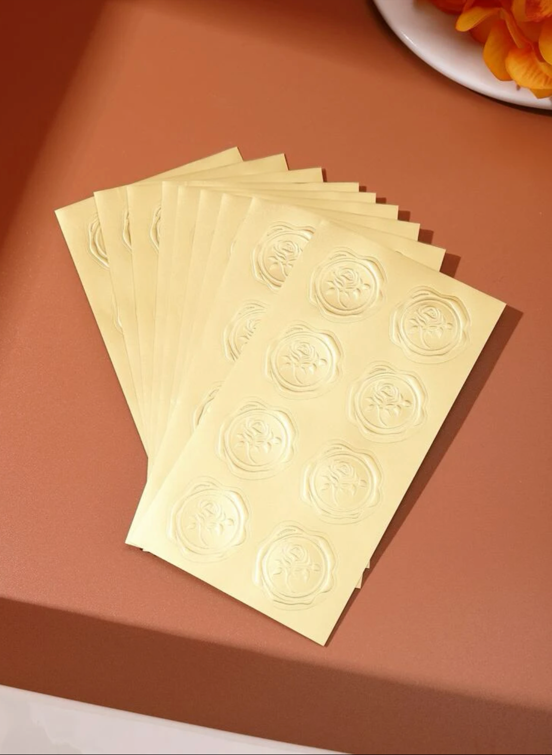 Embossed Rose Wax Seal Stickers