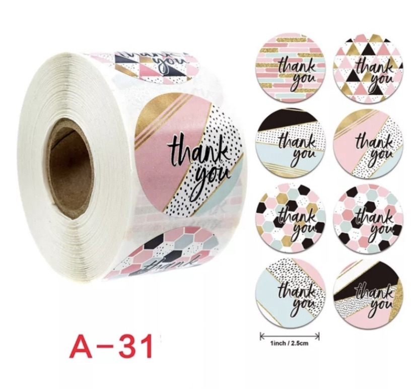 “Thank you” (500) stickers A31