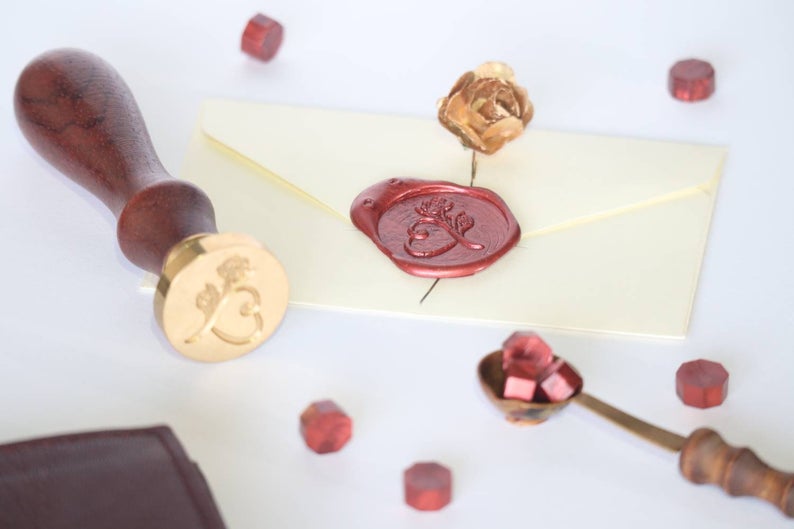 Heart Rose wax Seal Stamp