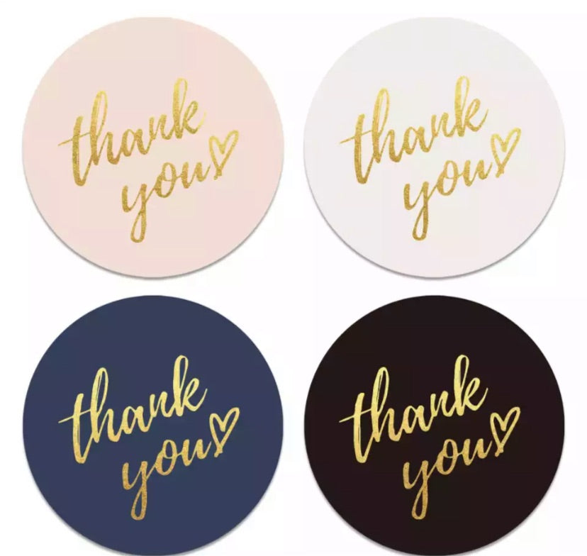 Gold Foil “Thank You”  (500) stickers